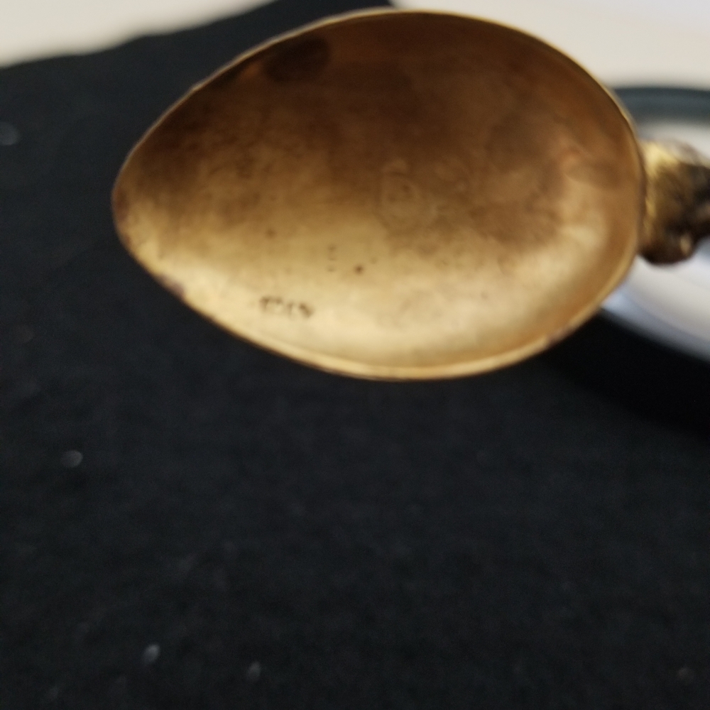 Gold-Toned Ornate Mini Spoon& Fork Set. Made In Italy - Picture 3 of 4